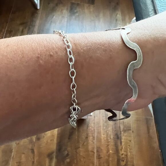 Sterling Silver Artist Made Bangle Bracelet - Picture 4 of 7